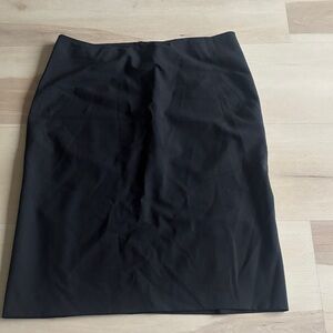 theory wool pencil skirt with back slits black sz 8